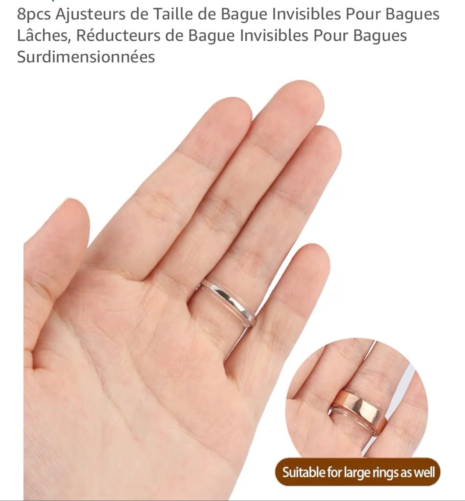 8 ajustador de anillo transparente - 8 tamaños diferentes - Amazon - Nuevo con etiqueta – photo 5